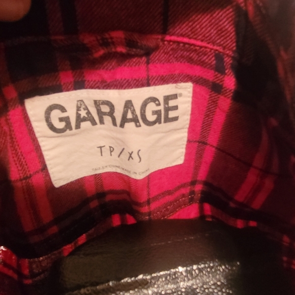 Garage Red Plaid Checkered Button Up Shirt XS - Picture 5 of 6